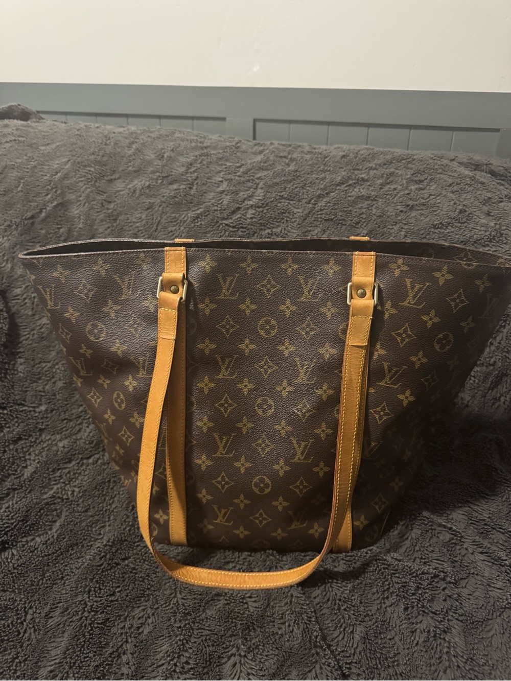 Authentic Vintage Louis Vuitton Monogram Sac Shopping Tote Bag - COA Verified